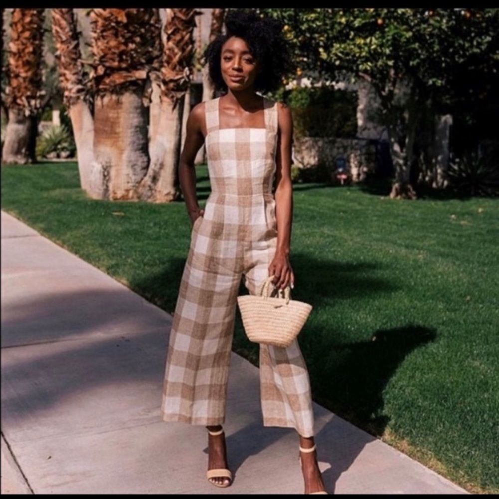 NEW GAL MEETS GLAM BAILEY GHINGHAM JUMPSUIT SIZE 6